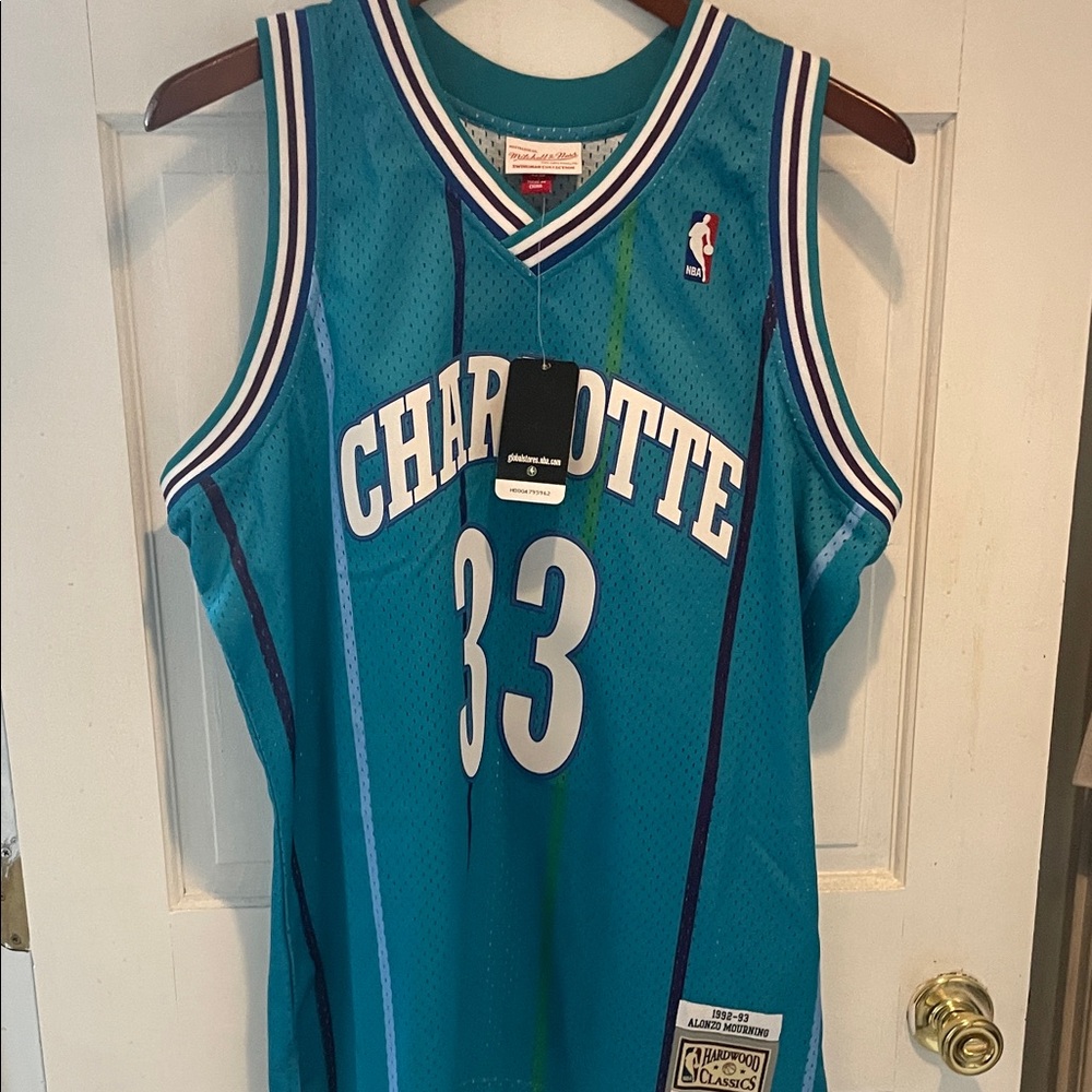 Mitchell & Ness Alonzo Mourning  Charlotte Jersey - Teal and White